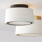 Потолочный светильник с круглым хлопковым абажуром Frosted Diffuser варинант исполнения - 2 | Loft Concept в Самаре