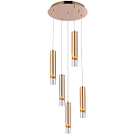 Подвесной светильник Metal Acrylic Tube Five Gold Hanging Lamp варинант исполнения - 2 | Loft Concept в Самаре