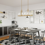 Люстра прямоугольная цвета латунь с прозрачными рифлеными цилиндрическими плафонами Kichler варинант исполнения - 8 | Loft Concept в Самаре