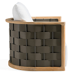 Дизайнерское уличное кресло из массива дерева с плетеной спинкой PALINFRASCA Armchair варинант исполнения - 7 | Loft Concept в Самаре