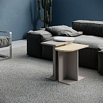 Стол журнальный бежево-серый из 3-х частей со столешницами в виде геометрических элементов MUND SIDE TABLE LIGHT MOCHA варинант исполнения - 1 | Loft Concept в Самаре