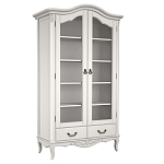 Шкаф книжный белый из массива бука с 5-ю полками и 2-мя ящиками в стиле прованс White Provence варинант исполнения - 1 | Loft Concept в Самаре