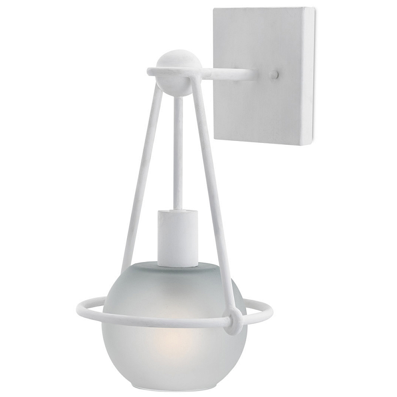 Бра белое с матовым стеклянным плафоном в форме шара White Lighthouse Белый Бра белое с матовым стеклянным плафоном в форме шара White Lighthouse Белый в Самаре | Loft Concept