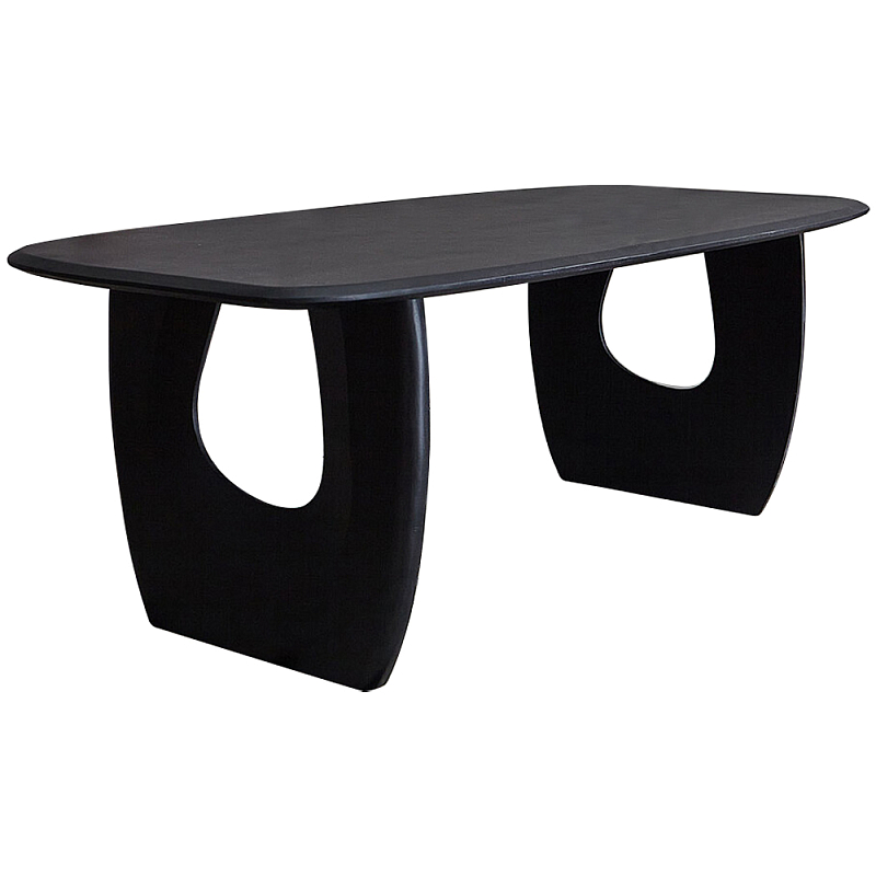 Обеденный стол из массива акации Veras Black Dining Table Черный Обеденный стол из массива акации Veras Black Dining Table Черный в Самаре | Loft Concept