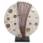 Настольная лампа из перламутра и дерева на подставке Indonesian Round Shell варинант исполнения - 1 | Loft Concept в Самаре