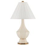 Настольная лампа с фактурным конусовидным абажуром и кожаным каркасом Malifis варинант исполнения - 4 | Loft Concept в Самаре