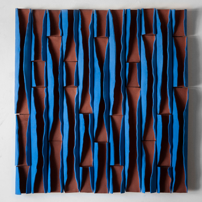 Объемное фактурное панно Metropolis Terracotta and Blue Синий Терракотовый в Самаре | Loft Concept 