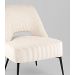 Кресло лаунж Бостон велюр рельефный молочный на черных ножках варинант исполнения - 2 | Loft Concept в Самаре