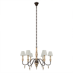 Люстра на металлическом основании с 6-ю белыми тканевыми абажурами Terrain варинант исполнения - 1 | Loft Concept в Самаре