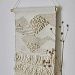 Панно из шерсти и хлопка с узором Beige Calista Serene варинант исполнения - 6 | Loft Concept в Самаре