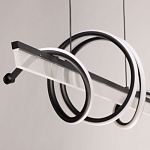 Люстра линейная черного цвета с волнообразным металлическим элементом Luke Lampco Tracer Lamp варинант исполнения - 7 | Loft Concept в Самаре