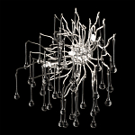 Бра с лучеобразным основанием и подвесками из прозрачного стекла в виде длинных капель Droplet Chandelier варинант исполнения - 12 | Loft Concept в Самаре