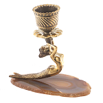 Подсвечник бронзовый из натурального камня агат Stone Candlestick варинант исполнения - 2 | Loft Concept в Самаре