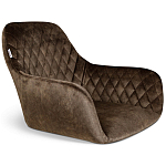 Барный стул со спинкой и подлокотниками на 4-х черных ножках Douglas Rhombus Коричневый Велюр варинант исполнения - 2 | Loft Concept в Самаре