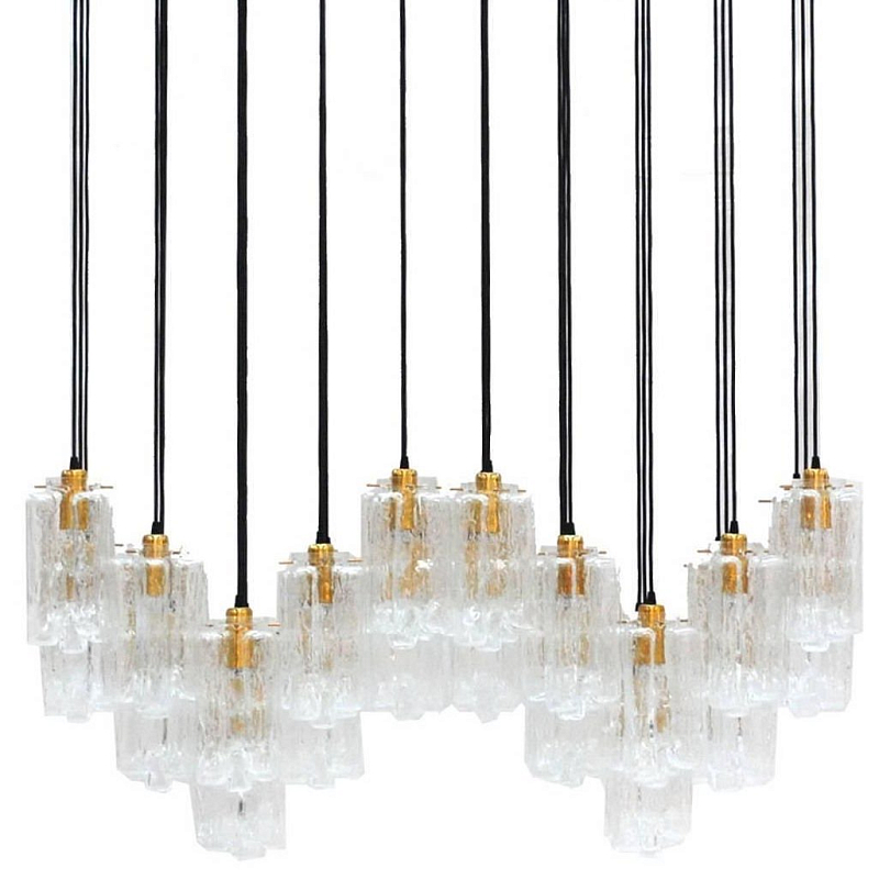 Люстра Carved Crystal Suspension Lamp Золотой Прозрачное Стекло в Самаре | Loft Concept 
