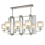 Люстра прямоугольной формы с 8-ю цилиндрическими плафонами из стекла Laurent варинант исполнения - 2 | Loft Concept в Самаре