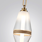 Подвесной светильник со стеклянным плафоном и декоративной вставкой из текстурного камня Tectona  варинант исполнения - 5 | Loft Concept в Самаре