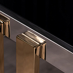 Консоль в современном стиле с черной стекляной столешницей Console with Black Glass варинант исполнения - 2 | Loft Concept в Самаре