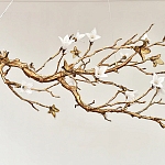 Люстра в виде золотой ветки с цветами Glass Flower Pendant Light варинант исполнения - 7 | Loft Concept в Самаре