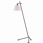Торшер с черным наклонным корпусом и конусовидным абажуром Black Tripod варинант исполнения - 4 | Loft Concept в Самаре