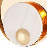 Бра с круглым плафоном из белого мрамора и золотистым металлическим обрамлением  Ginger & Jagger варинант исполнения - 2 | Loft Concept в Самаре