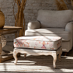 Мягкая банкетка из массива бука серая с растительным орнаментом Raffael Grey Floral Banquette варинант исполнения - 5 | Loft Concept в Самаре