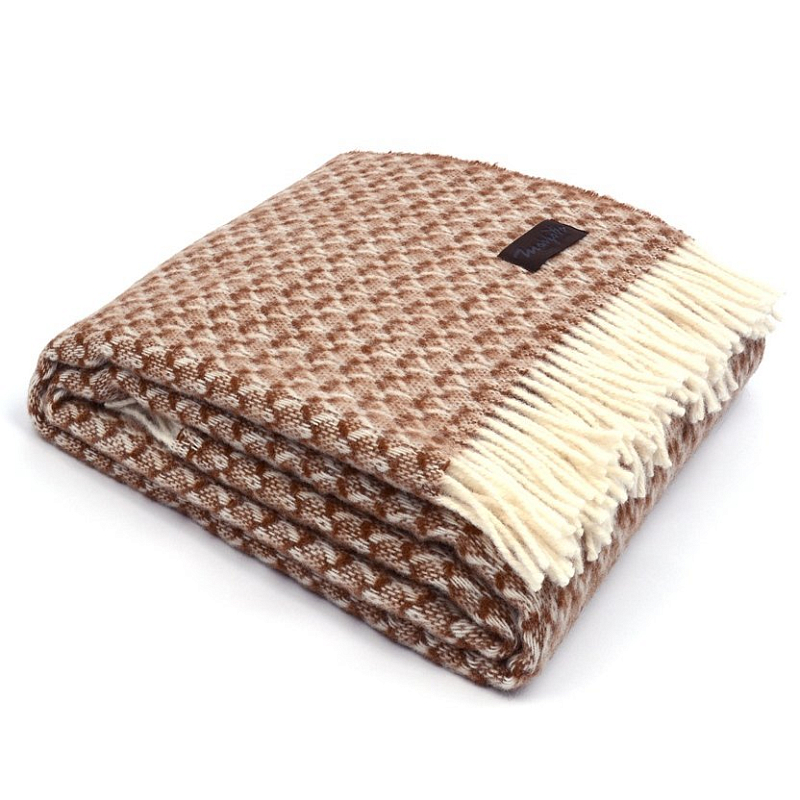 Плед BRIAS TRIANGLE 1200 Marzotto Бежево-серый Коричневый в Самаре | Loft Concept 