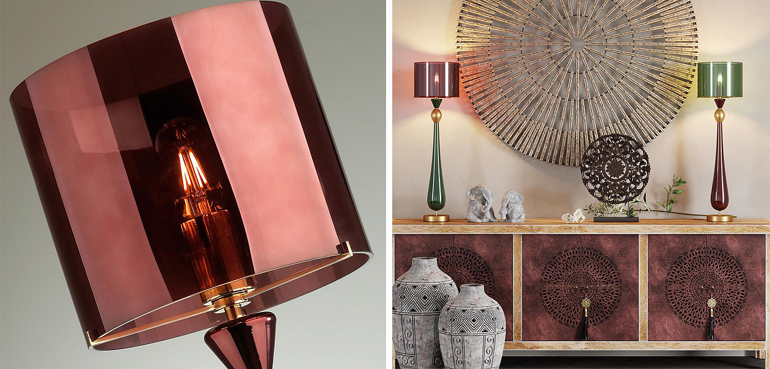 Настольная лампа Roser Burgundy Table Lamp Настольная лампа Roser Burgundy Table Lamp - Loft-Concept в Самаре