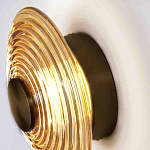 Бра с рельефным круглым плафоном янтарного цвета Savio Glass Disc Light варинант исполнения - 2 | Loft Concept в Самаре