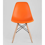 Пластиковый стул на ножках из массива бука Eames Orange варинант исполнения - 4 | Loft Concept в Самаре