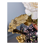 Ваза из фарфора черная с цветочной росписью и бронзовыми элементами Spring Garden варинант исполнения - 4 | Loft Concept в Самаре