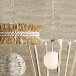 Подвесной светильник в форме купола с декором из круглых деревянных бусин White Wooden Beads Chandelier варинант исполнения - 5 | Loft Concept в Самаре