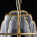 Люстра прямоугольная на цепях с прозрачными трубками и волнистым краем Nembus варинант исполнения - 10 | Loft Concept в Самаре