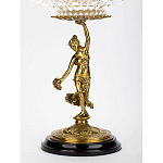 Чаша стеклянная прозрачная на бронзовой подставке с фигуркой девушки Eden Garden варинант исполнения - 2 | Loft Concept в Самаре