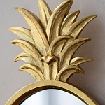 Зеркало овальной формы с золотистой рамкой и декоративной верхушкой в виде ананаса Pineapple Shine  варинант исполнения - 3 | Loft Concept в Самаре