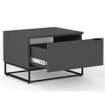 Тумба прикроватная цвета графит с ящиками Strict Lines варинант исполнения - 3 | Loft Concept в Самаре