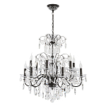 Люстра с хрустальными подвесками и металлическим основанием Диаметр 80 см Rococo Iron & Crystal Chandelier варинант исполнения - 1 | Loft Concept в Самаре