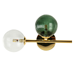 Бра с рифлёными шарообразными плафонами прозрачного и зелёного цвета Bolle Multi Color hanging lamp варинант исполнения - 1 | Loft Concept в Самаре