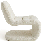 Кресло изогнутое с обивкой из ткани букле Smooth Bend Boucle Chair варинант исполнения - 3 | Loft Concept в Самаре