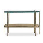 Консоль овальной формы золотая с полкой для хранения Craig варинант исполнения - 1 | Loft Concept в Самаре