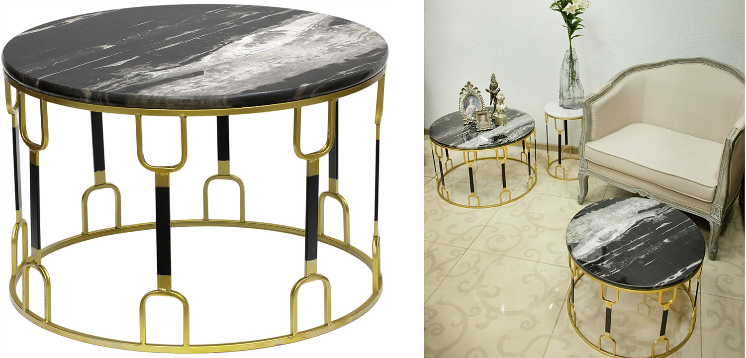 Приставной стол Dorius Side Table black marble - Loft-Concept в Самаре