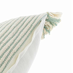 Чехол на подушку мятного цвета с бахромой и объемным узором Ethnic mix варинант исполнения - 3 | Loft Concept в Самаре