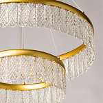 Люстра двухъярусная с золотого цвета и прозрачными подвесками Pettico варинант исполнения - 9 | Loft Concept в Самаре