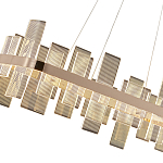 Люстра подвесная прямоугольная с рифлёными прозрачными элементами и золотым основанием Aurea Vista варинант исполнения - 2 | Loft Concept в Самаре