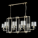 Люстра прямоугольной формы с 8-ю цилиндрическими плафонами из стекла Laurent варинант исполнения - 8 | Loft Concept в Самаре