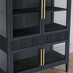 Витрина Primo со стеклянными фасадами и 2 ящиками Черный дуб варинант исполнения - 3 | Loft Concept в Самаре