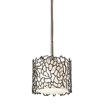Подвесной светильник с цилиндрическим белым плафоном с ажурным узором цвета олово Kichler варинант исполнения - 1 | Loft Concept в Самаре