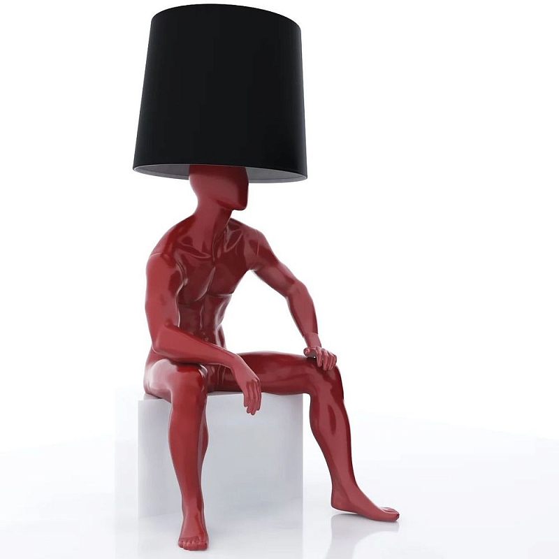 Лампа MALE MANNEQUIN LAMP с абажуром  Глянцевый черный Черный матовый Глянцевый белый Белый матовый Серый матовый Золотой Красный Шампань в Самаре | Loft Concept 