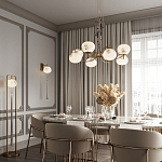 Подвесной светильник с шарообразным плафоном из белого стекла с подвеской из камня и кисточкой Agatelle варинант исполнения - 5 | Loft Concept в Самаре