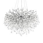 Люстра подвесная с прозрачными стеклянными подвесками в форме капель Диаметр 80 см Droplet Chandelier варинант исполнения - 7 | Loft Concept в Самаре